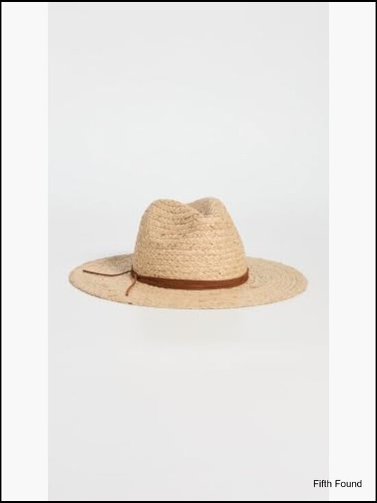 Braided Raffia Sun Hat with Adjustable Drawstring, Wide Brim